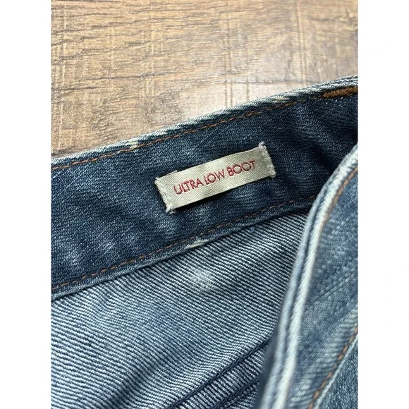 Vintage Calvin Klein Ultra Low Boot Cut Flaired Jeans Embroidered Pockets 32x31 - Picture 5 of 12